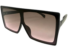 Oversized Classy Elegant Modern Rerto Shield Style SUNGLASSES Large Black Frame 7803