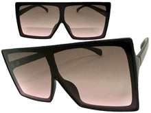 Oversized Classy Elegant Modern Rerto Shield Style SUNGLASSES Large Black Frame 7803