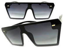 Oversized Classy Elegant Modern Rerto Shield Style SUNGLASSES Large Black Frame 7964