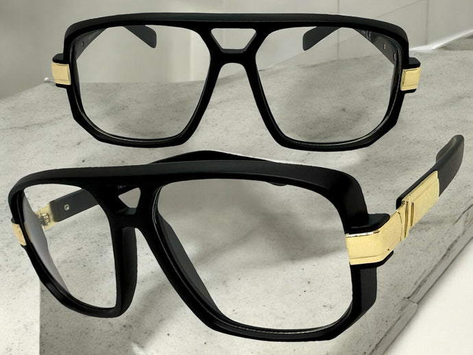 Classic Vintage Retro Hip Hop Rapper Style Clear Lens EYEGLASSES Square Black Frame 7818
