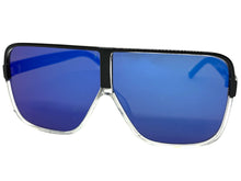 Oversized Exaggerated Modern Retro Shield Style SUNGLASSES Large Black Frame 7322