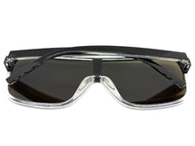 Oversized Exaggerated Modern Retro Shield Style SUNGLASSES Large Black Frame 7322
