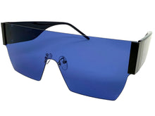 Oversized Exaggerated Modern Retro Shield Style SUNGLASSES Large Rimless Frame 2124