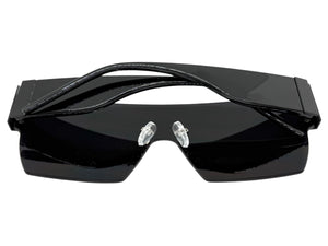 Oversized Exaggerated Modern Retro Shield Style SUNGLASSES Large Rimless Frame 2124