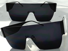Oversized Exaggerated Modern Retro Shield Style SUNGLASSES Large Rimless Frame 2124