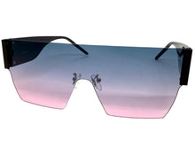Oversized Exaggerated Modern Retro Shield Style SUNGLASSES Large Rimless Frame 2124