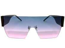 Oversized Exaggerated Modern Retro Shield Style SUNGLASSES Large Rimless Frame 2124