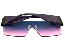 Oversized Exaggerated Modern Retro Shield Style SUNGLASSES Large Rimless Frame 2124