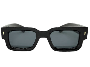 Classic Vintage Retro Style SUNGLASSES Thick Black Frame - Dark Lens 1379