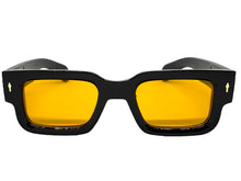Classic Vintage Retro Style SUNGLASSES Thick Black Frame - Orange Lens 1379