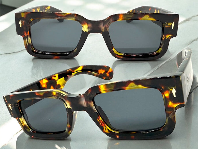 Classic Vintage Retro Style SUNGLASSES Thick Tortoise Frame - Dark Lens 1379