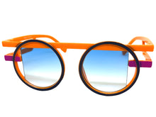 Classic Elegant 90's Modern Retro Style SUNGLASSES Round Orange Frame 1249