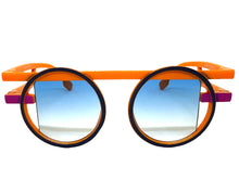Classic Elegant 90's Modern Retro Style SUNGLASSES Round Orange Frame 1249
