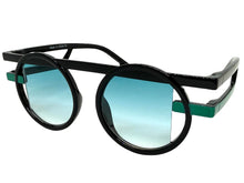 Classic Elegant 90's Modern Retro Style SUNGLASSES Round Black Frame 1249