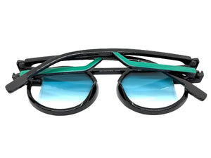 Classic Elegant 90's Modern Retro Style SUNGLASSES Round Black Frame 1249