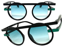 Classic Elegant 90's Modern Retro Style SUNGLASSES Round Black Frame 1249