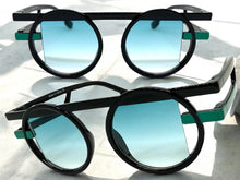 Classic Elegant 90's Modern Retro Style SUNGLASSES Round Black Frame 1249