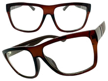 Classic Elegant Vintage Retro Style Clear Lens EYEGLASSES Square Brown Frame 1050