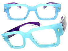 Classic Elegant Vintage Retro Style Clear Lens EYEGLASSES Thick Baby Blue Frame 1379