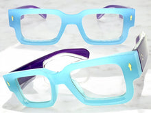 Classic Elegant Vintage Retro Style Clear Lens EYEGLASSES Thick Baby Blue Frame 1379