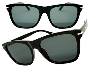 Classic Elegant Vintage Retro Style SUNGLASSES Square Black Frame - Dark Lens 1325