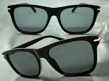 Classic Elegant Vintage Retro Style SUNGLASSES Square Black Frame - Dark Lens 1325