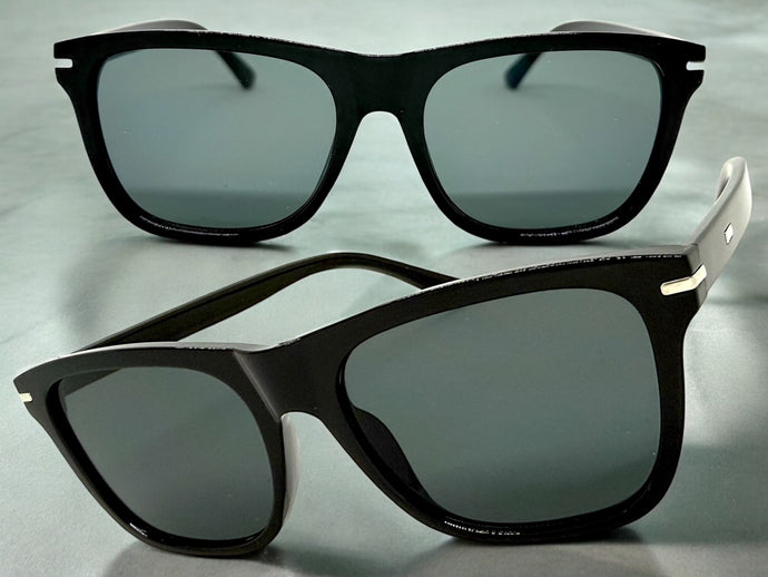 Classic Elegant Vintage Retro Style SUNGLASSES Square Black Frame - Dark Lens 1325