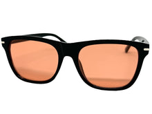 Classic Elegant Vintage Retro Style SUNGLASSES Square Black Frame - Coral Lens 1325
