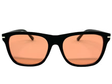 Classic Elegant Vintage Retro Style SUNGLASSES Square Black Frame - Coral Lens 1325