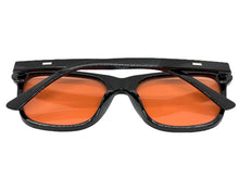 Classic Elegant Vintage Retro Style SUNGLASSES Square Black Frame - Coral Lens 1325