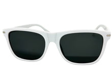 Classic Elegant Vintage Retro Style SUNGLASSES Square White Frame - Dark Lens 1325