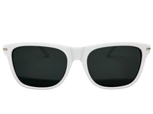 Classic Elegant Vintage Retro Style SUNGLASSES Square White Frame - Dark Lens 1325