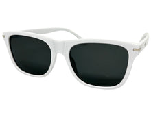 Classic Elegant Vintage Retro Style SUNGLASSES Square White Frame - Dark Lens 1325