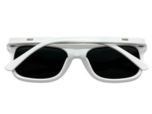 Classic Elegant Vintage Retro Style SUNGLASSES Square White Frame - Dark Lens 1325