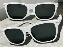 Classic Elegant Vintage Retro Style SUNGLASSES Square White Frame - Dark Lens 1325