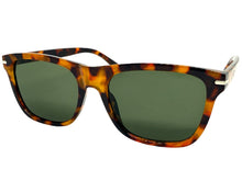 Classic Elegant Vintage Retro Style SUNGLASSES Square Tortoise Frame - Green Lens 1325