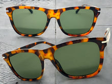 Classic Elegant Vintage Retro Style SUNGLASSES Square Tortoise Frame - Green Lens 1325
