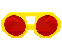 Oversized Exaggerated Vintage Retro Style SUNGLASSES Large Geometric Yellow Frame 1335