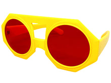 Oversized Exaggerated Vintage Retro Style SUNGLASSES Large Geometric Yellow Frame 1335