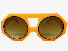 Oversized Exaggerated Vintage Retro Style SUNGLASSES Large Geometric Orange Frame 1335