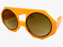 Oversized Exaggerated Vintage Retro Style SUNGLASSES Large Geometric Orange Frame 1335