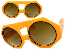 Oversized Exaggerated Vintage Retro Style SUNGLASSES Large Geometric Orange Frame 1335