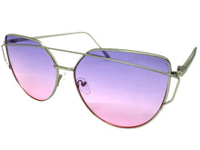 Classic Elegant Vintage Retro Style SUNGLASSES Large Silver Frame Purple Lens 4159