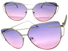 Classic Elegant Vintage Retro Style SUNGLASSES Large Silver Frame Purple Lens 4159