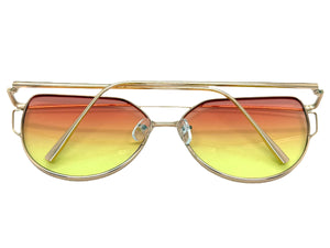 Classic Elegant Vintage Retro Style SUNGLASSES Large Rose Gold Frame Pink Lens 4159