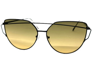 Classic Elegant Vintage Retro Style SUNGLASSES Large Black Frame Ombre Lens 4159