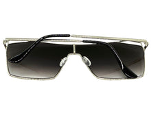 Oversized Sleek Modern Retro Shield Style SUNGLASSES Large Silver Frame 4575