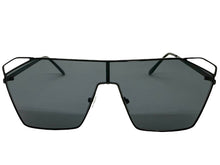 Oversized Sleek Modern Retro Shield Style SUNGLASSES Large Black Frame 4575
