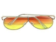 Oversized Modern Retro Shield Style SUNGLASSES Large Gold Frame - Pink Lens 4616