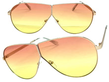 Oversized Modern Retro Shield Style SUNGLASSES Large Gold Frame - Pink Lens 4616
